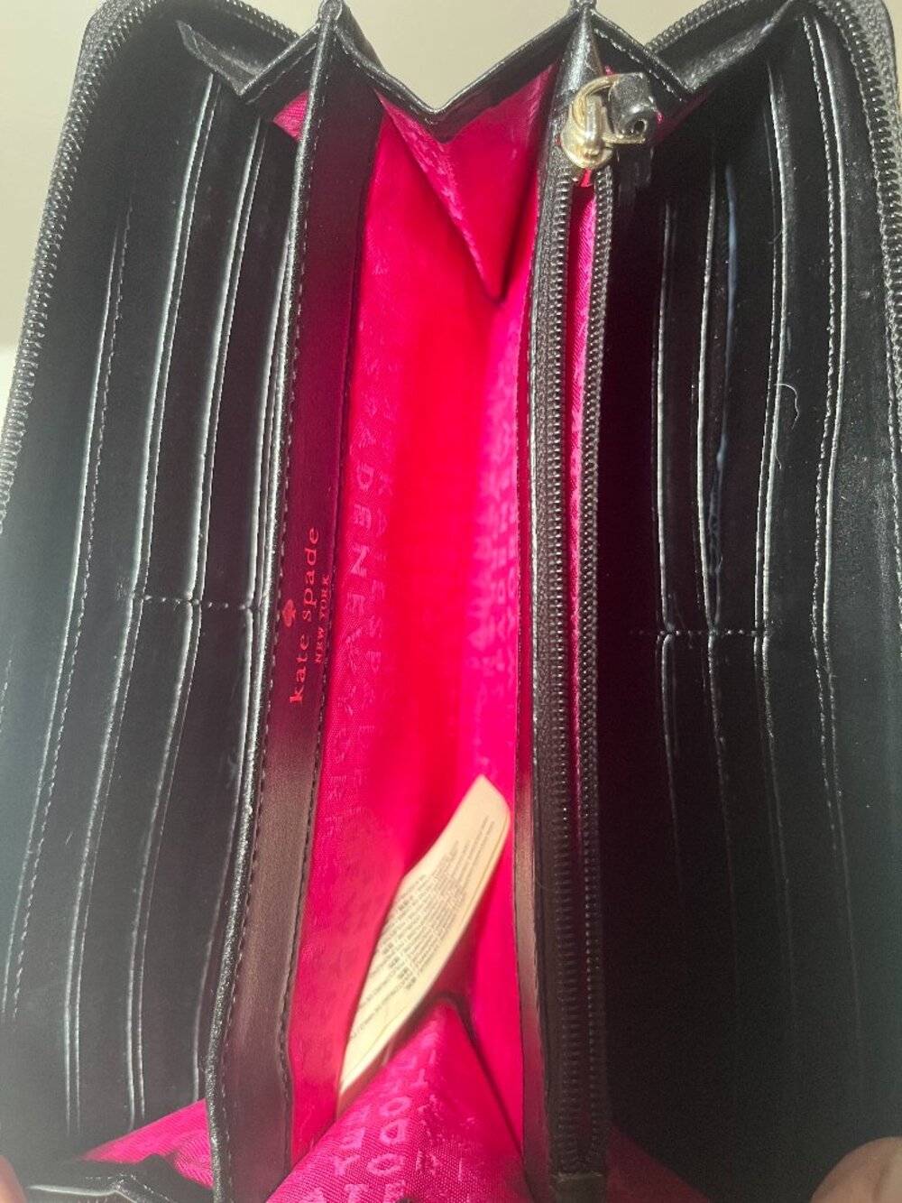 kate spade Black Wallet with Red, White & Burgundy Hearts - Picture 9 of 11